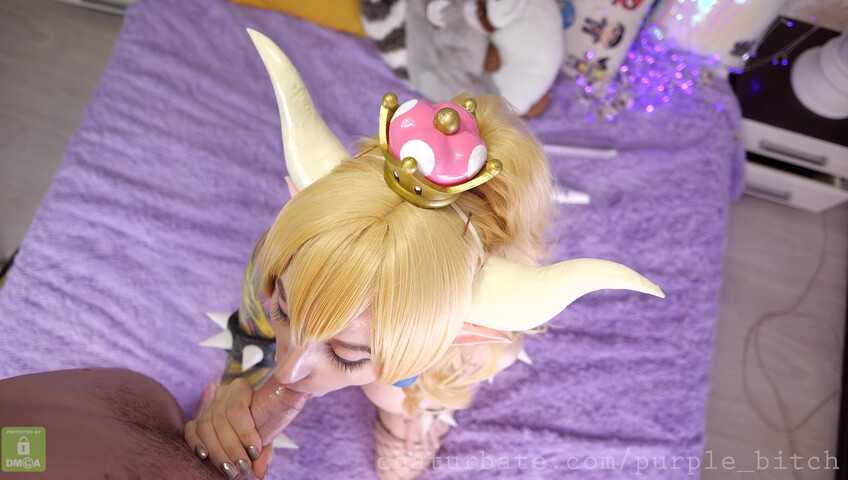 Purple Bitch - Anal Cosplay Bowsette Gets Creampie