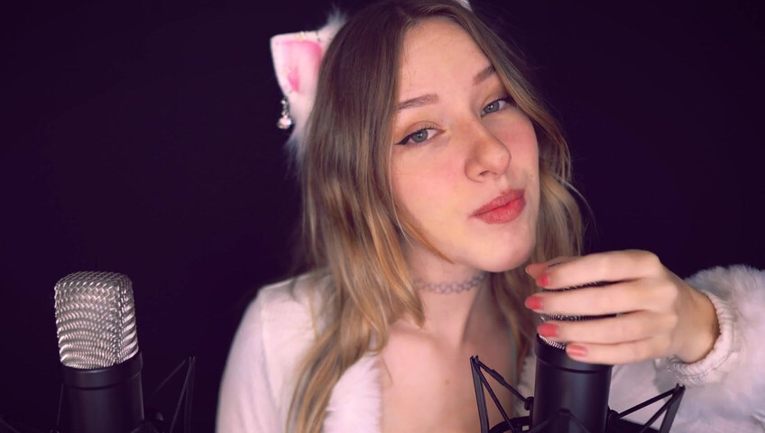 Diddly ASMR - Cat Girl Stroking 2 Mics