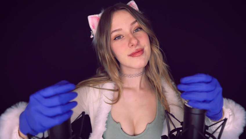 Diddly ASMR - Cat Girl Stroking 2 Mics