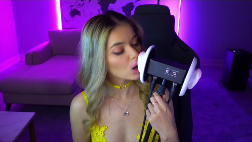 Mimi_fun - Ear Licking in Yellow Lingerie