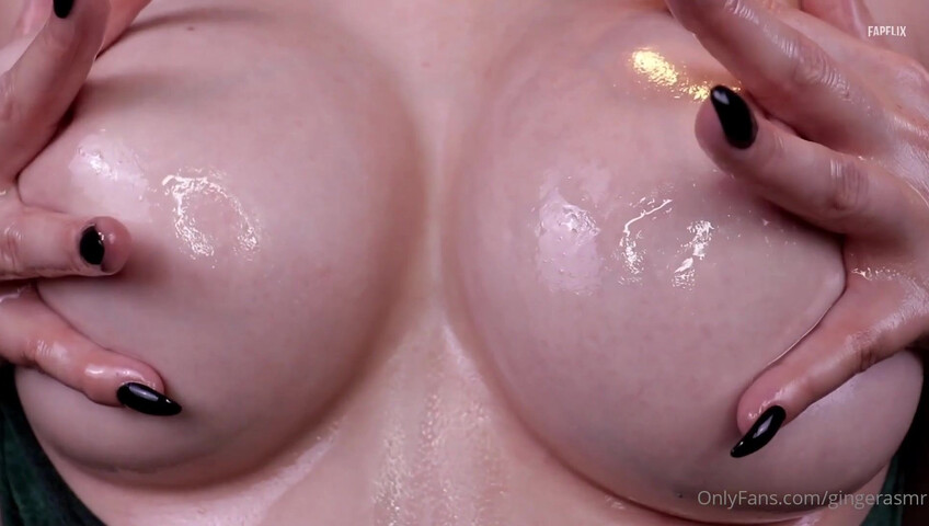Ginger Asmr - Oiled tits and nipple play