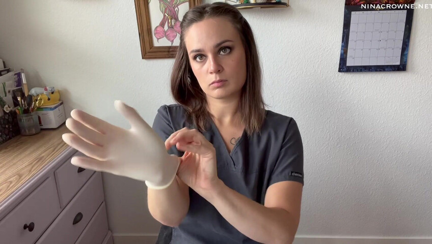 Nina Crowne - Angry Nurse Gloved Handjob
