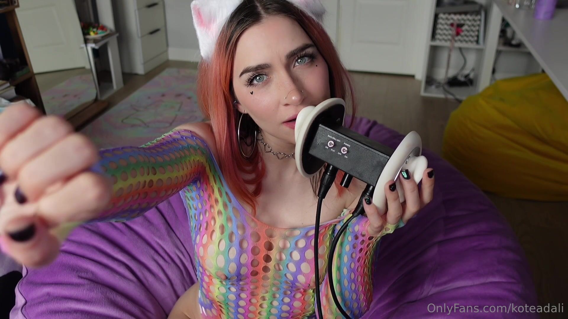 ASMR Kotya - ASMR Ear Licking with Nipples!
